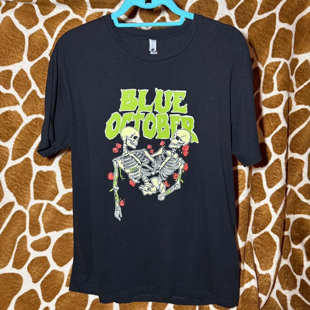 Blue October Skeleton Buddies Double Sided Band T-Shirt Large